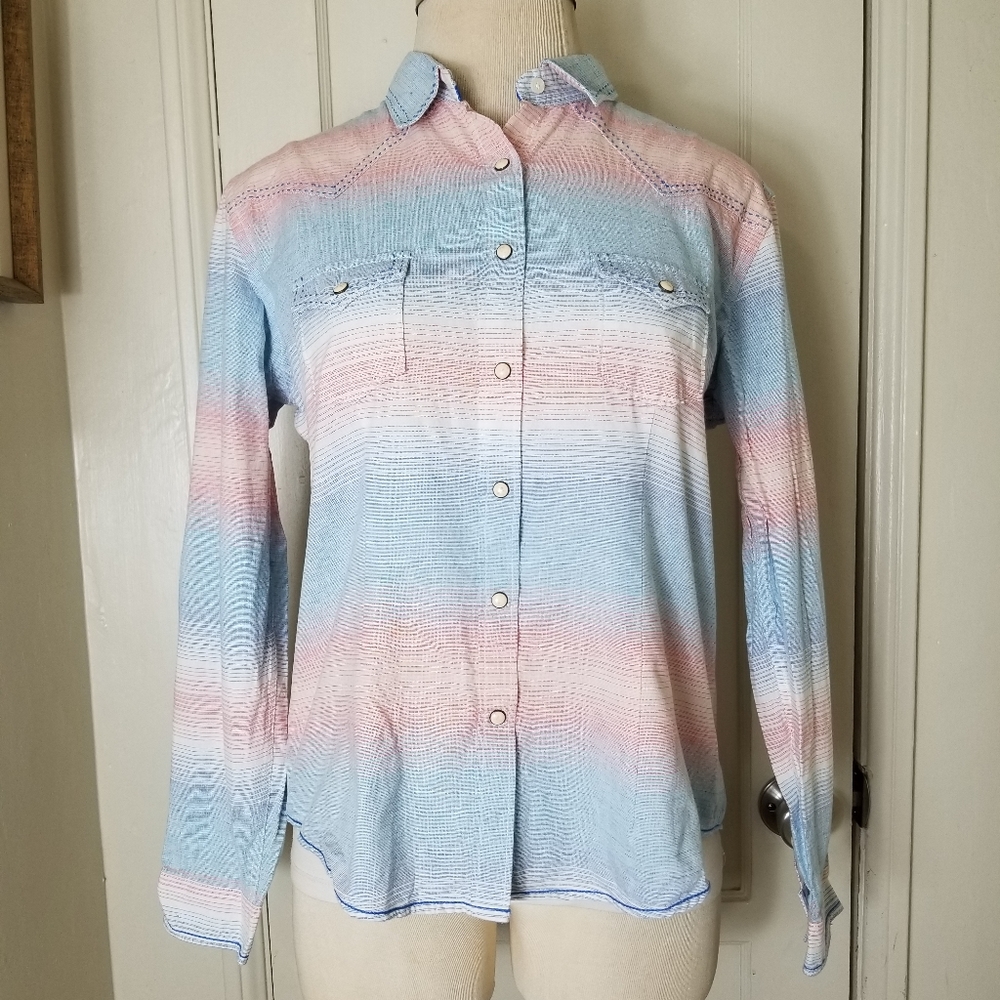 Panhandle Slim Pastel Striped Button Down Shirt